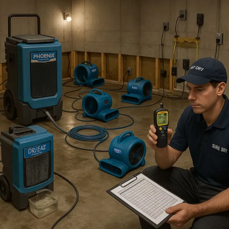 Structural Drying and Dehumidification process in Pleasant Ridge, MI
